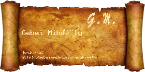 Gebei Mihály névjegykártya